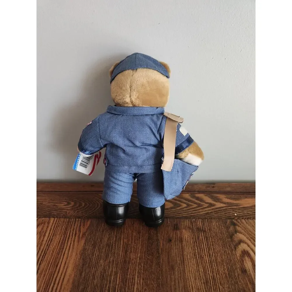 1994 Patriot Plush Bear Mail Carrier Complete with Tag JJ Wind Inc Vintage NWT